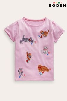 Boden Pink Chick Superstitch Jersey Top (N71644) | LEI 140 - LEI 154