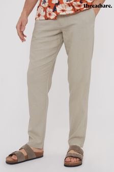 Threadbare Ecru Linen Blend Trousers (N71653) | SGD 58