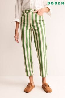 Boden Green High Rise Stripe Jeans (N71740) | kr1,168