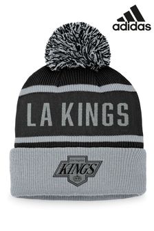 adidas Black NHL Los Angeles Kings Heritage Beanie Cuff with Pom (N71747) | $48