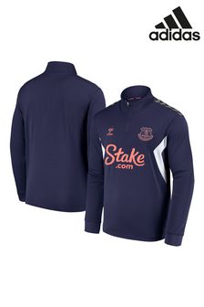adidas Blue Everton Away Matchday Half Zip Sweatshirt (N71748) | $110
