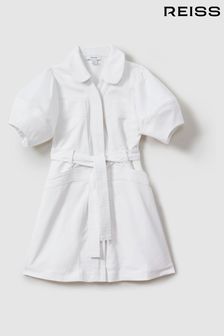 Reiss Ivory Ginny Teen Belted Puff Sleeve Dress (N71806) | SGD 215