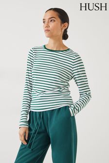 Grün - Hush Anna Gestreiftes T-Shirt mit Rundhalsausschnitt (N71877) | 61 €
