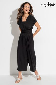 Pour Moi Black Multiway Jersey Beach Jumpsuit with LENZING™ ECOVERO™ Viscose (N72083) | $67