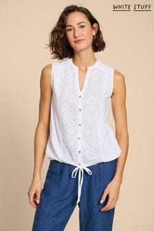 White Stuff White Tulip Jersey Sleeveless Shirt (N72339) | ₪ 201