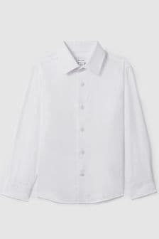 Reiss White Remote Slim Fit Cotton Shirt (N72490) | 275 SAR
