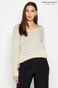 Creme - Long Tall Sally Pointelle-Pullover (N72578) | 45 €