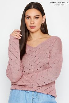 Long Tall Sally Pink Pointelle Jumper (N72580) | AED161