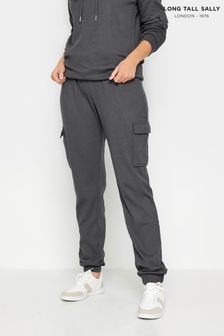 Long Tall Sally Grey Tall Ribbed Cargo Joggers (N72581) | AED150