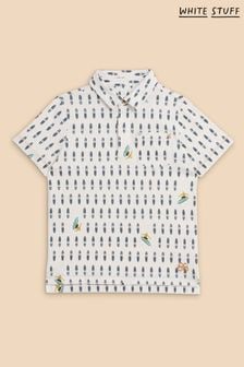 White Stuff White Surfers Print Boys Polo Shirt (N72656) | ￥2,470