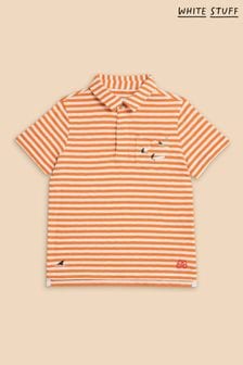 White Stuff Orange Surfers Stripe Polo Shirt (N72657) | $24