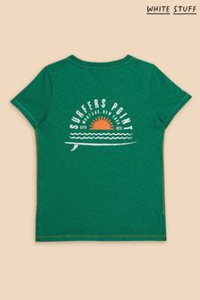 White Stuff Green Surfers Point Graphic T-Shirt (N72658) | Kč475