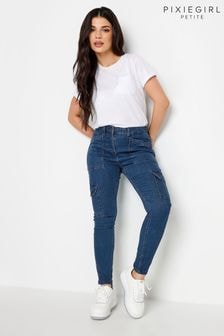 PixieGirl Petite Blue Patch Pocket Skinny Utility Jeans (N72683) | $77