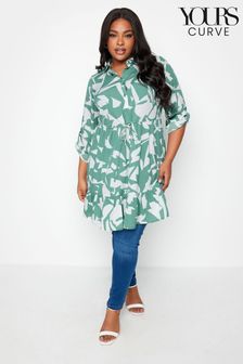 Yours Curve Green Shirt Tunic Dress (N72686) | AED161
