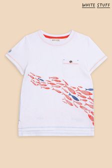 White Stuff White Shoal Fish Graphic T-Shirt (N72692) | 69 QAR