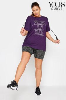 Yours Curve Grey Patchwork Active Shorts (N72714) | OMR10