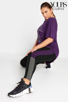 Yours Curve Black Side Panel Active Leggings (N72717) | OMR12