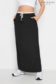 PixieGirl Petite Black Contrast Waist Skirt (N72761) | $50