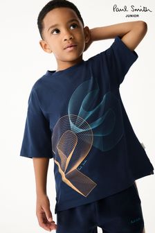 Paul Smith Junior Boys Oversized Short Sleeve Iconic Print 100% Cotton T-Shirt (N72775) | OMR20