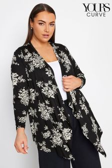 Yours Curve Black Jersey Cardigan (N72836) | kr312