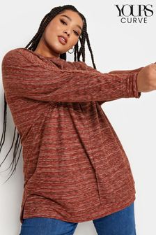 Yours Curve Red Soft Touch Front Seam Detail Jumper (N72850) | kr376