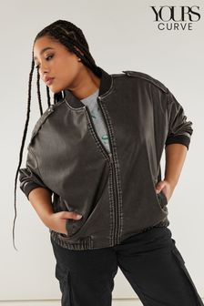 Yours Curve Washed Pu Bomber Jacket (N72864) | NT$3,030