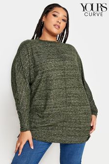 Yours Curve Green Soft Touch Front Seam Detail Jumper (N72878) | SGD 56