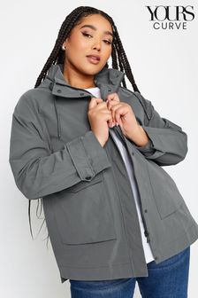 Yours Curve Charcoal Grey Raglan Lightweight Jacket (N72881) | AED227