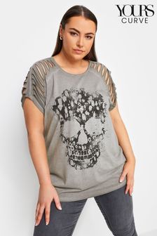 Yours Curve Grey T-Shirt (N72909) | kr400