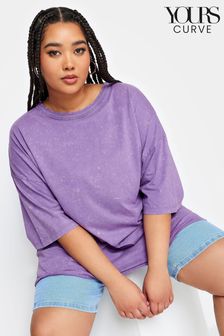 Yours Curve Purple Boxy T-Shirt (N72919) | AED105