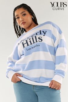 Yours Curve Blue Stripe Sweatshirt (N72925) | $43