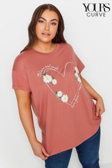 Yours Curve Placement Print T-Shirt