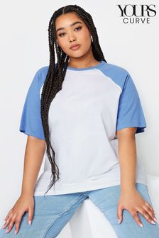 Bleu - T-shirt de baseball Yours Curve raglan (N72980) | €22
