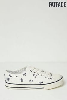 FatFace Natural Raya Canvas Lace Up Trainers (N72992) | $92