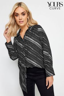 Yours Curve Onyx Black Oversized Shirt (N72996) | AED161
