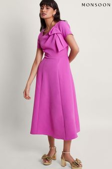 Monsoon Pink Poppy Flared Dress (N73222) | kr1,623