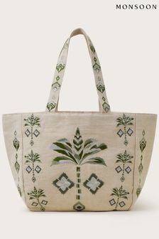 Monsoon Natural Palm Canvas Tote Bag (N73226) | ₪ 277