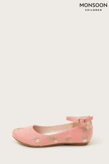 Monsoon Pink Josephine Embroidered Ballerina Flats (N73315) | $41 - $48