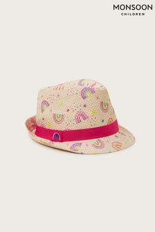 Monsoon Pink Rainbow Trilby Hat