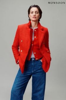 Monsoon Red Rubi Tweed Jacket (N73369) | $242