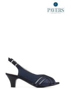 Pavers Blue Sling-Back Evening Heels (N73381) | ₪ 191