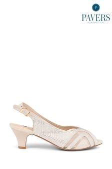 Pavers Nude Pavers Black Slingback Evening Heels (N73410) | $65