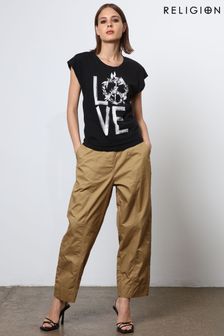 Religion Cute Fitted Love Slogan T-Shirt with Beading