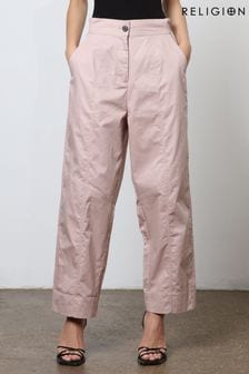 Religion Wide Lege Cargo Trousers in Soft Cotton