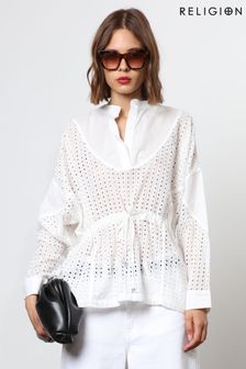 Religion Loose Fitting Shirt With Drawstring Waist