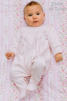 Emile et Rose Pink All In One with V-shape pintucked yoke (N73585) | $62