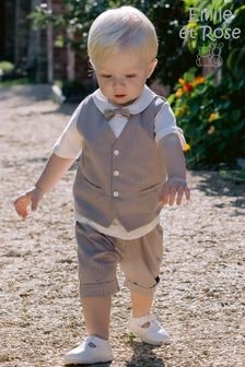 Emile Et Rose Natural 100% Cotton Shirt, Waistcoat and Short 3 Piece Set (N73593) | $127