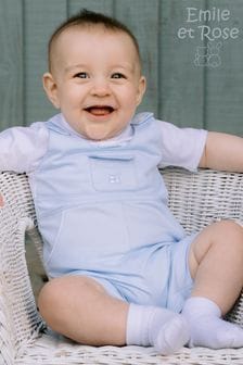 Emile et Rose Blue Bibshort 2-in-1 with Piping and Yoke Pocket (N73640) | SGD 83
