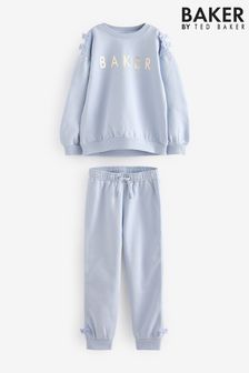 أزرق شاحب - Baker By Ted Baker 100% Cotton Bow Sweater & Joggers Set (N73643) | ‏234 ر.س‏ - ‏248 ر.س‏