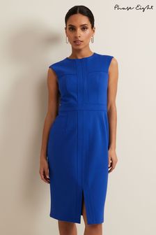 Phase Eight Blue Karmie Ponte Fitted Pencil Dress Petite (N73659) | $242